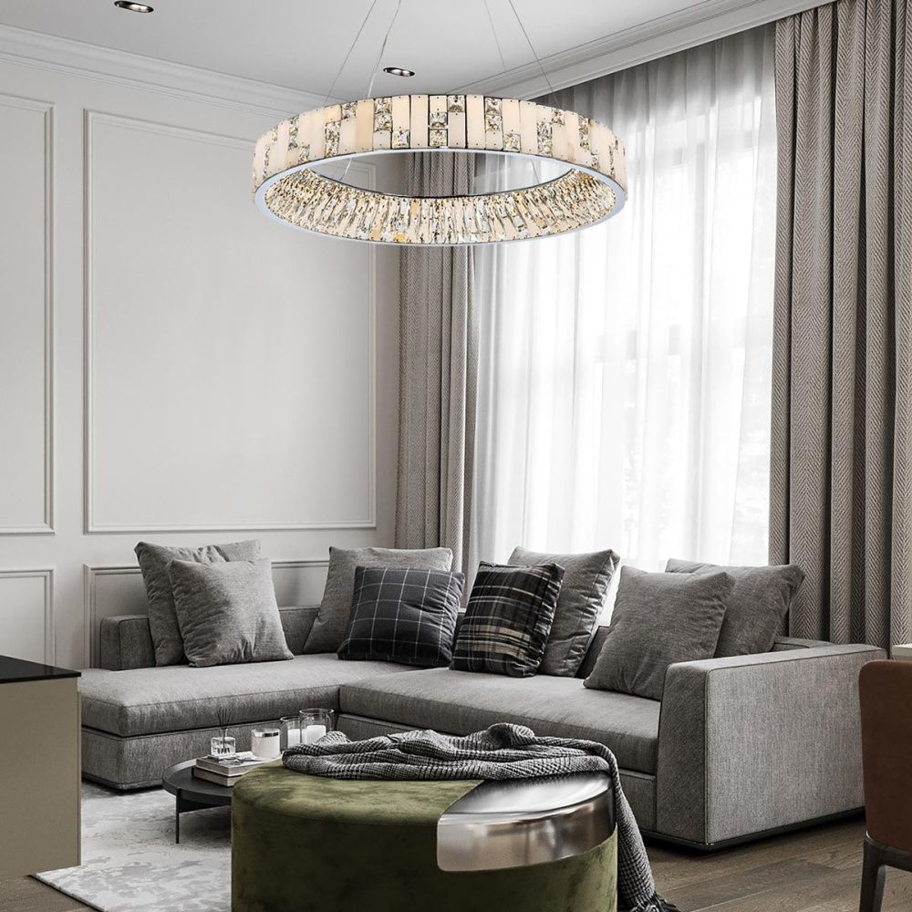 Подвесная люстра 80x80x40см, LED, 93Вт, 3000 / 5500K, Modelux ML.6988.800P CR Хром