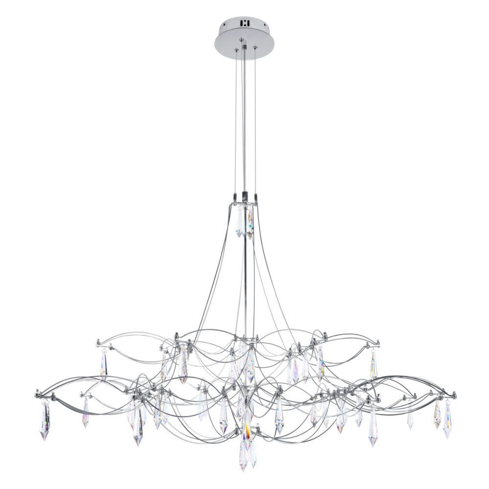 Подвесная люстра 100 см, 24W, 3000K, Loft IT Mira 10590/1000 Silver Asfour, серебро