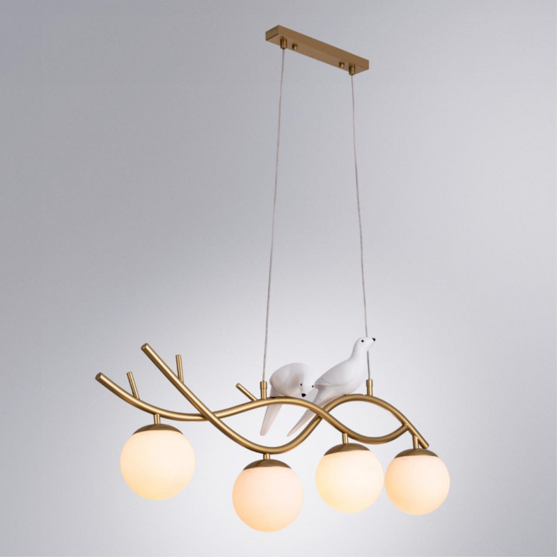 Светильник с птичками 82 см, Arte Lamp ELTANIN A3422SP-4GO, золотистый