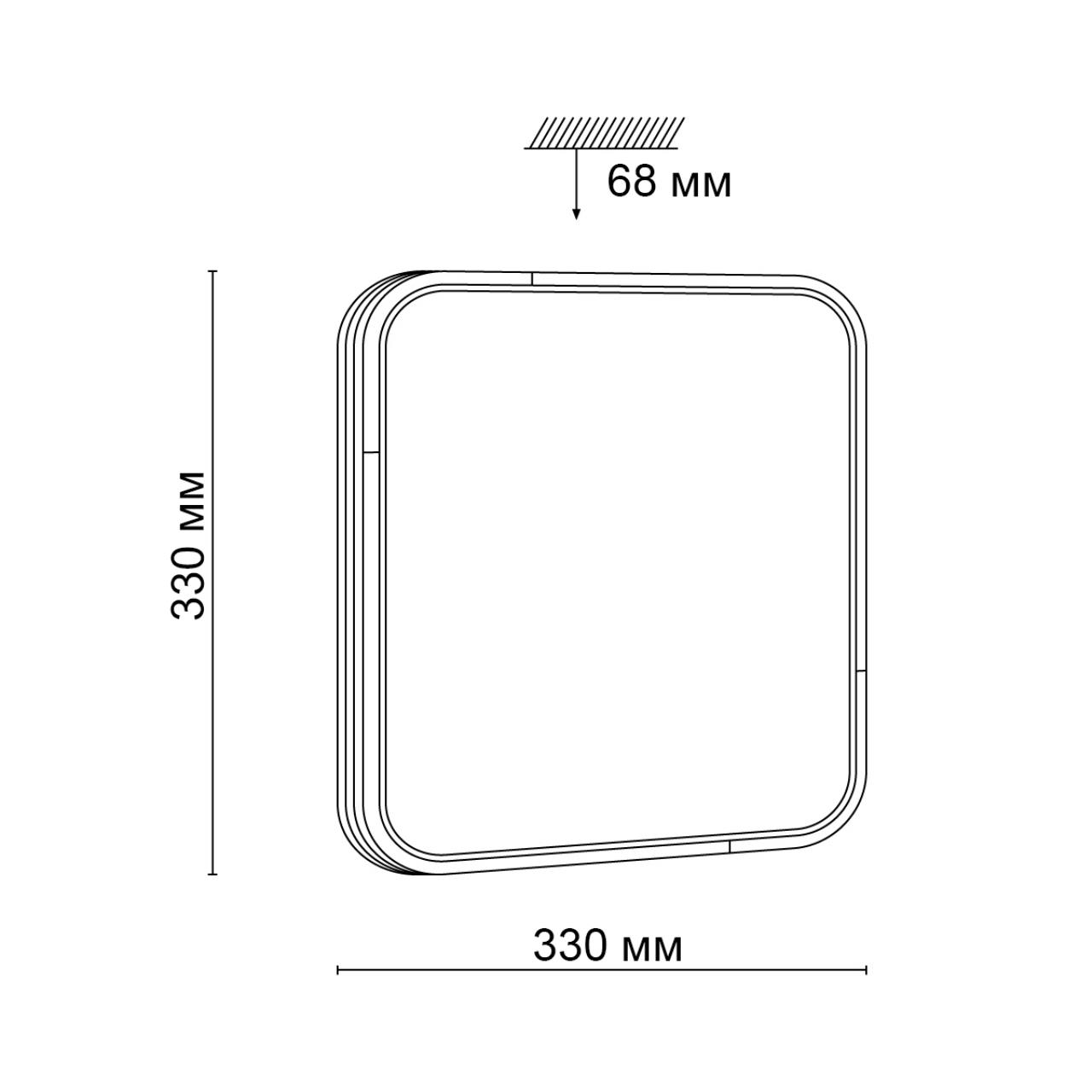 Cветильник 33*6,8 см, LED 30W, 4000 К, IP43, белый/черный, пластик Sonex Orso, 3059/CL