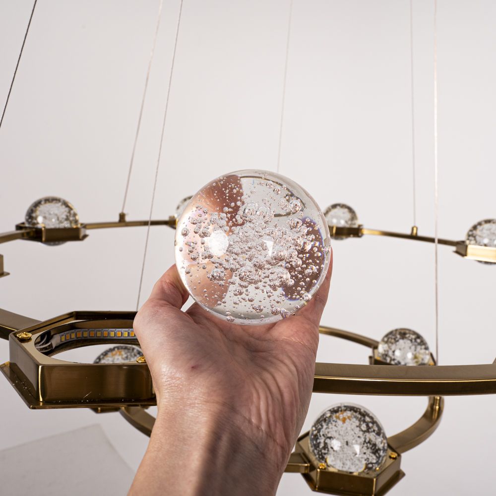 Подвесная люстра WALSH L10 70*70*150 см, 10*LED*5W, 3000K, ImperiumLoft 195470-23, Латунь