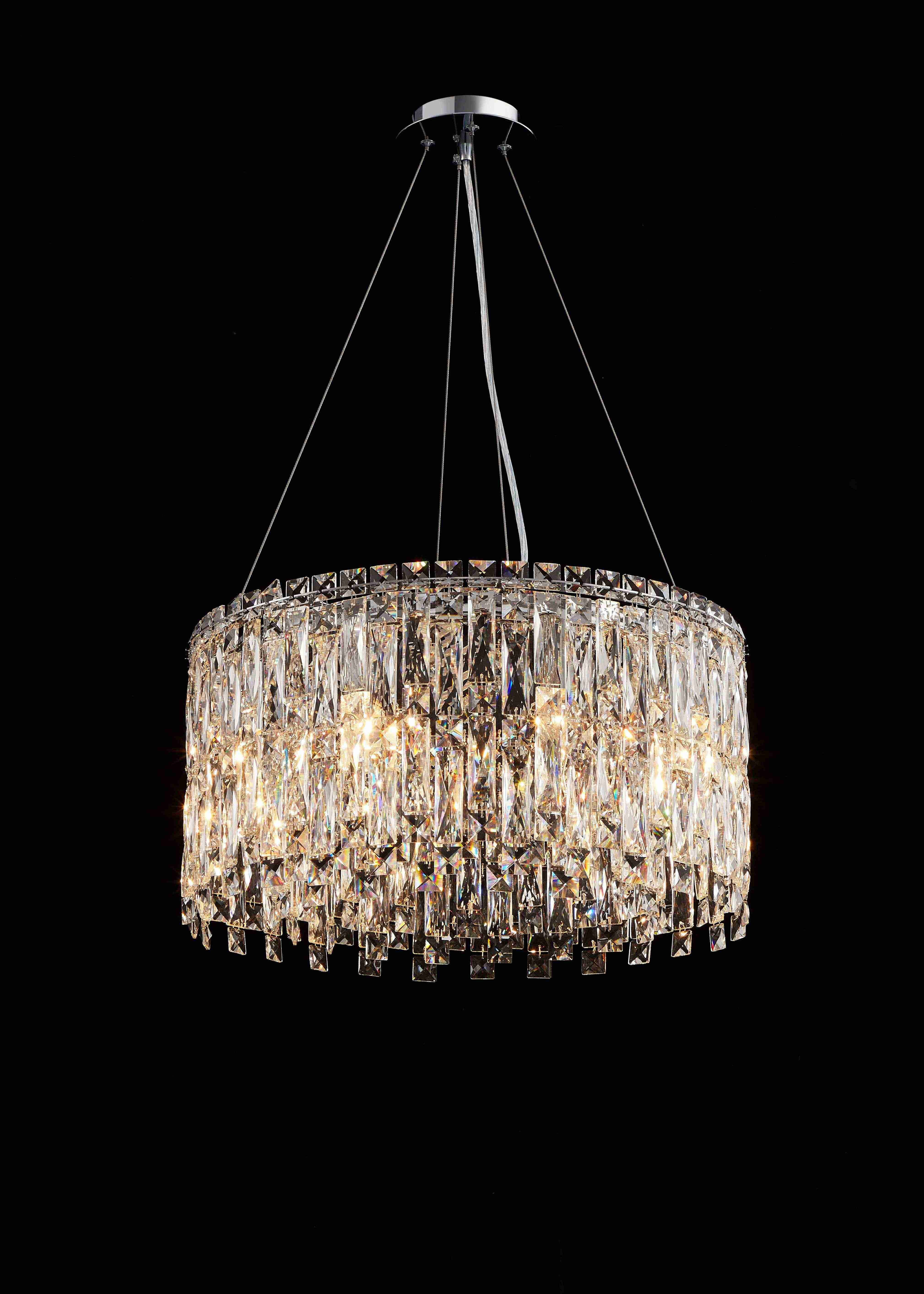 Люстра 500*250, 8*E14, 40W NewRgy Cristallo F53-ф500*H250 CHROME, Хром