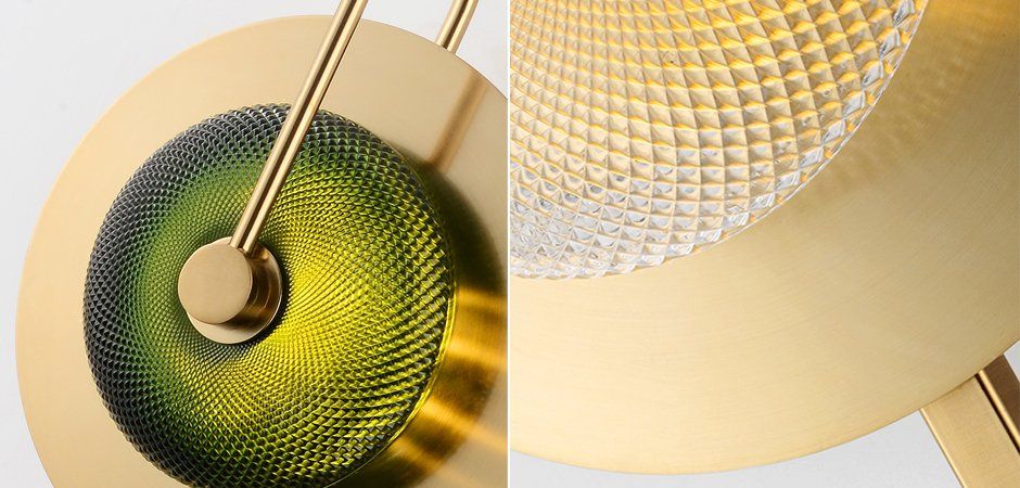 Бра Green Disk Double 28*28*59 см, 2*LED*5W, ImperiumLoft 44.651, Латунь