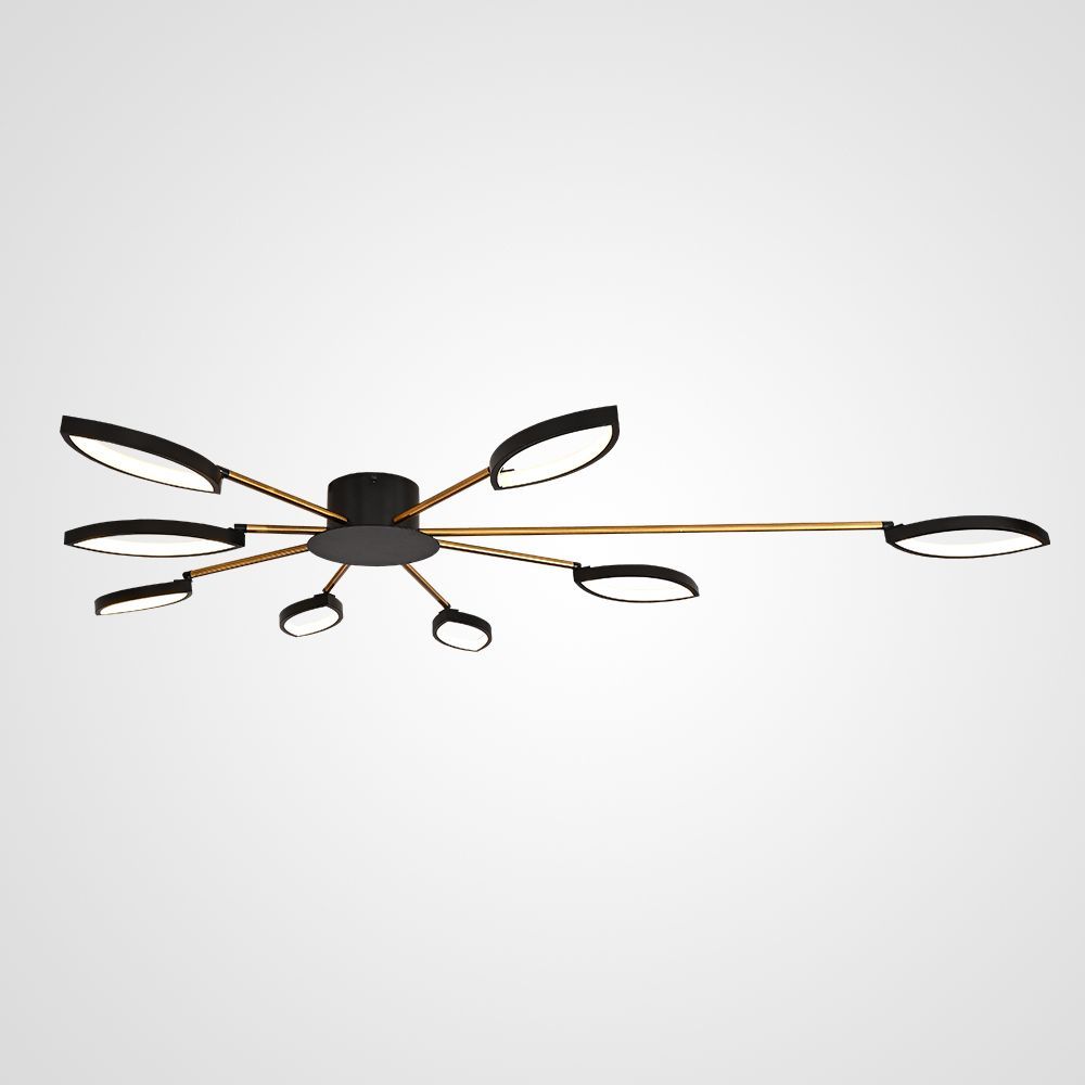 Потолочная люстра DAGGRY 8 140*140*9 см, 8*LED*11W, 3000K, ImperiumLoft DAGGRY01, Чёрный, Золотистый, Серебристый