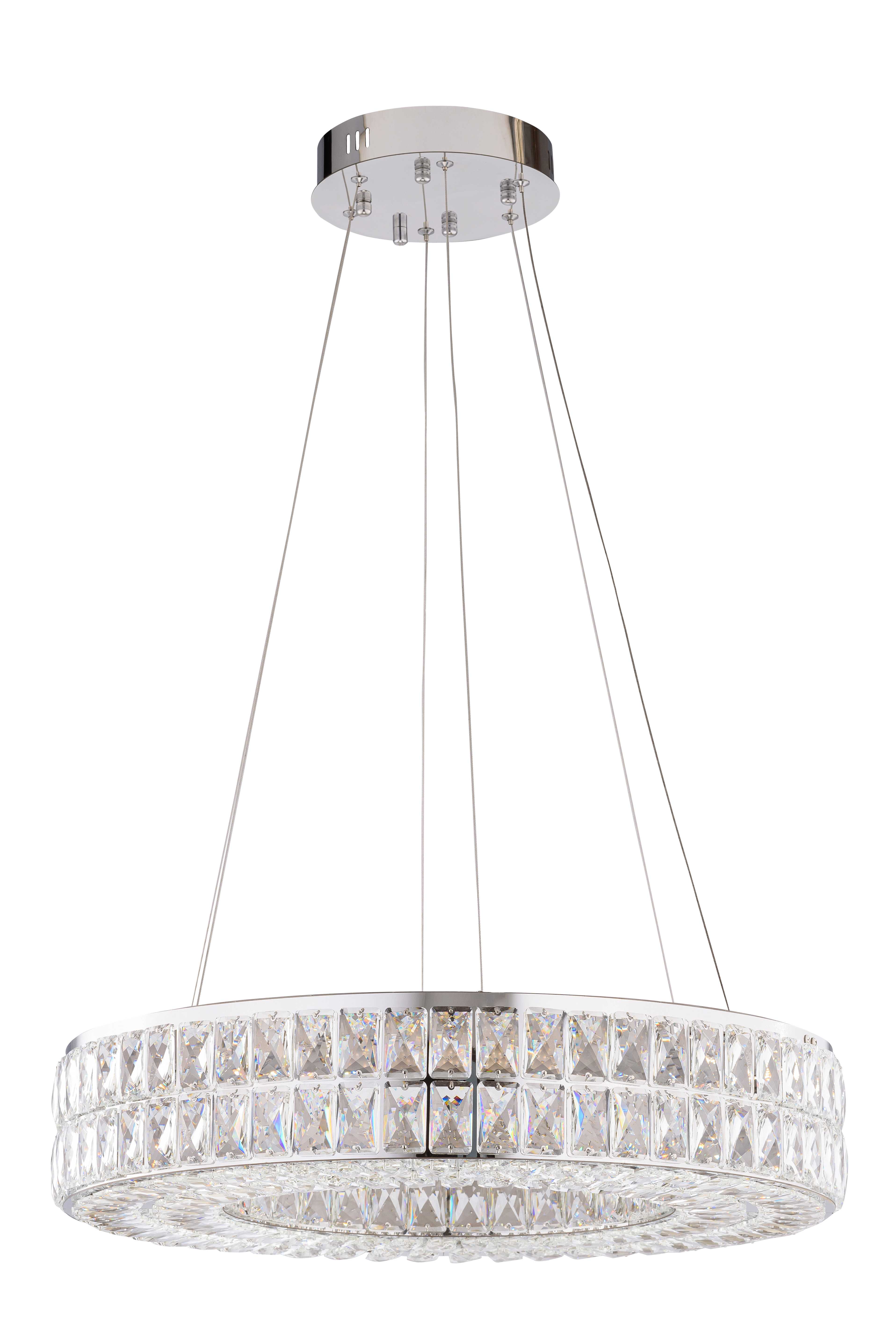 Люстра 600*1200, LED, 64W 3000K-6500K NewRgy Cristallo 2786R/64W CHROME+CLEAR, Хром+Прозрачный