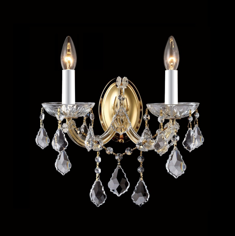 Бра 32*22 см, Crystal Lux TESORO AP2 Золотой/Прозрачный
