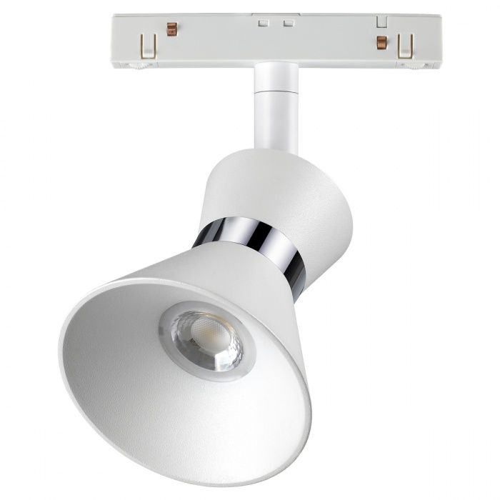 Трековый светильник Novotech Flum 358399, 10W LED, 4000K, белый-хром