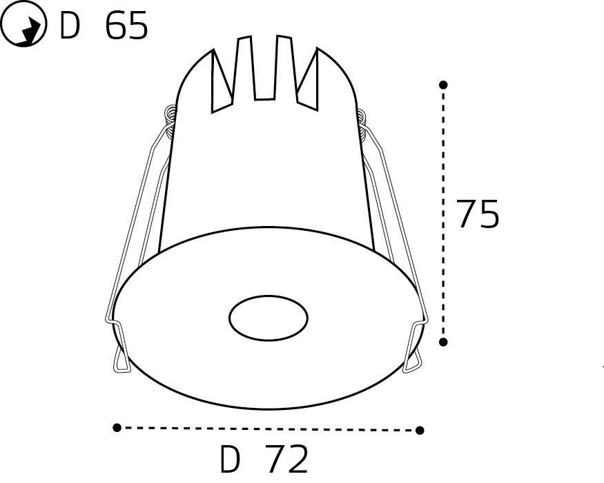 Встраиваемый светильник 7 см, 12W, 3000K, Italline IT06-6024 white 3000K, белый