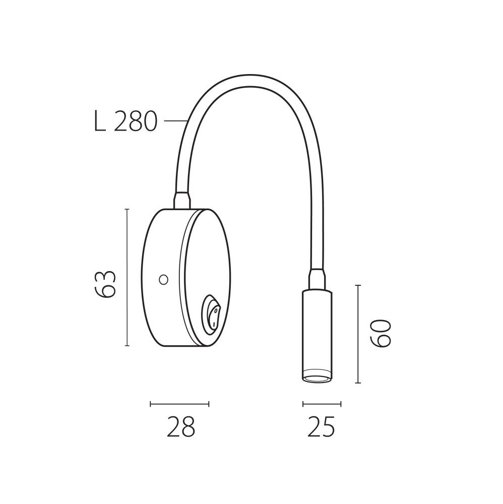 Бра 2,8*6,3*40,3 см, *3W, 4000K, Lightstar Omega 200246, Белый