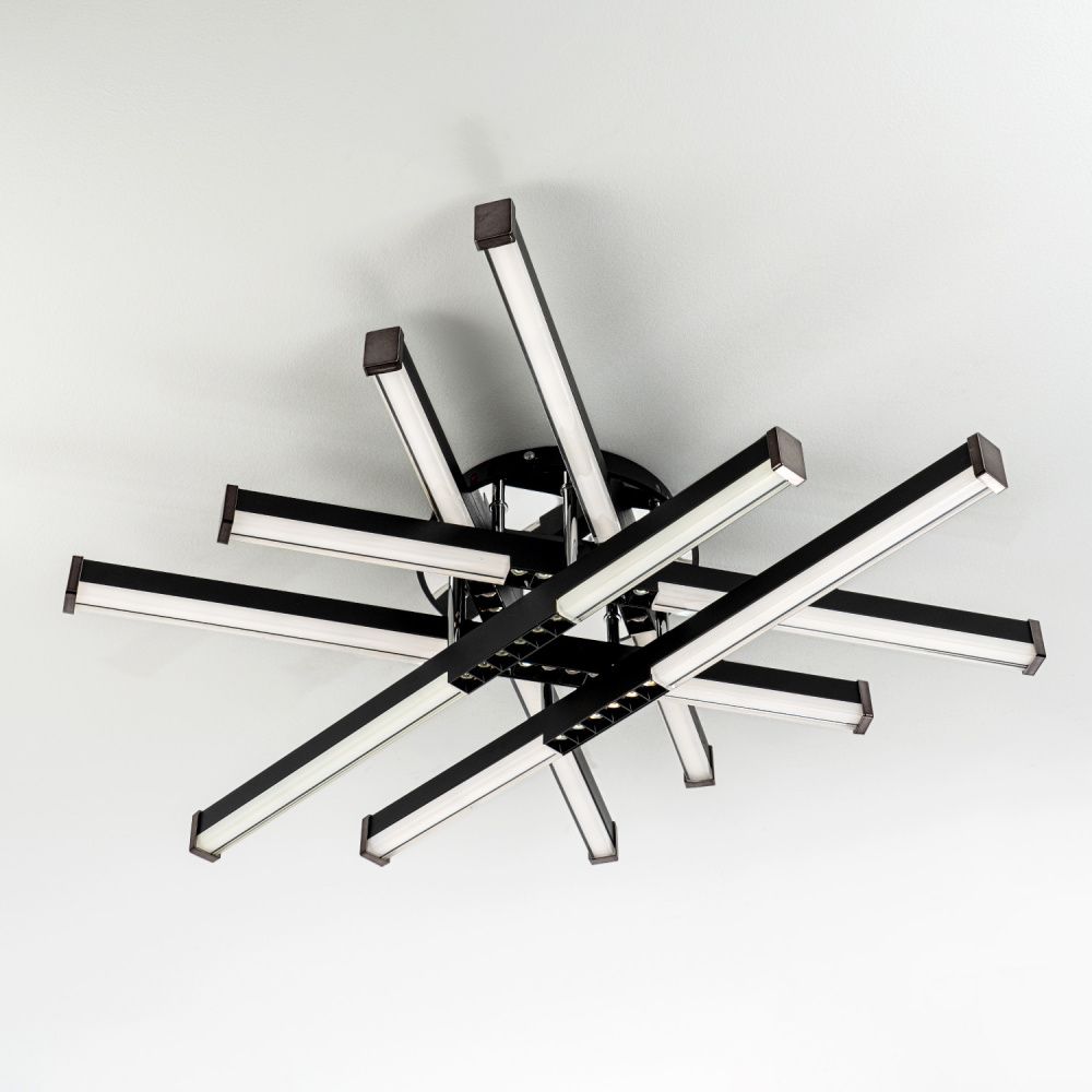 Светильник 70*70*15 см, LED*80W, 3000-6000K, Modelux  MDL.9374.600CL BK, Чёрный, Хром