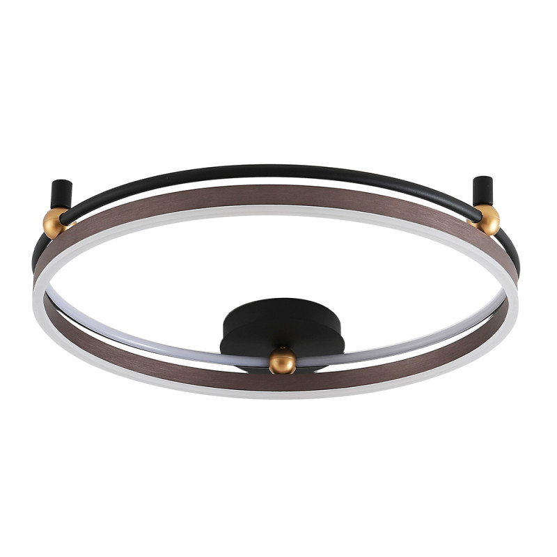 Светильник потолочный 68*10 см, LED*72W 3000-6300K Черный/Кофейный/Золото Crystal Lux FERNANDO PL72W LED COFFEE/BLACK