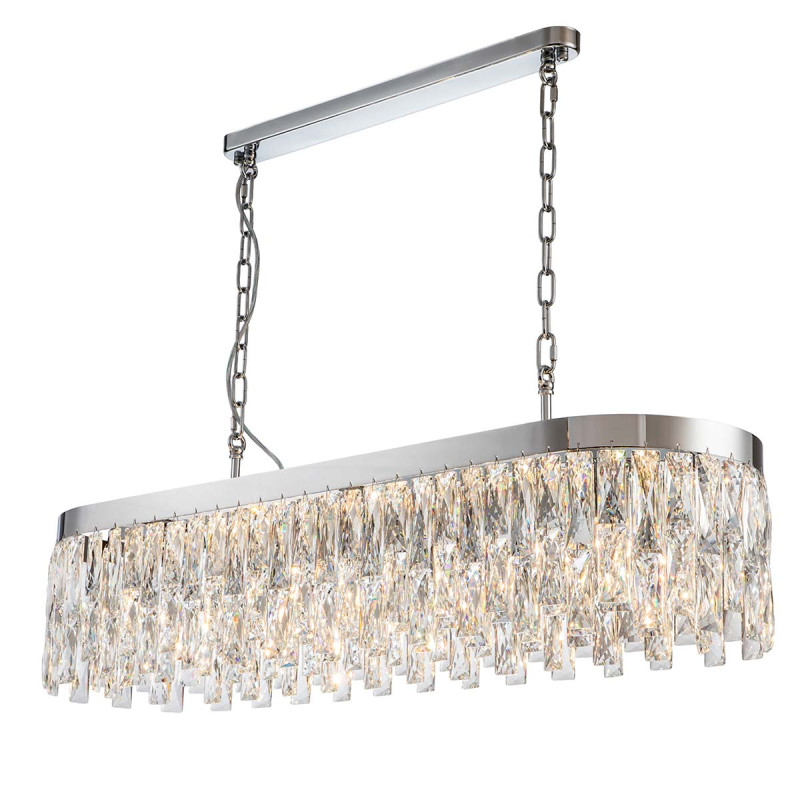 Подвесной светильник 1 000*300*245/1045 мм, 10*E14 хром Indigo Anna V000387, 12029/10PL Chrome