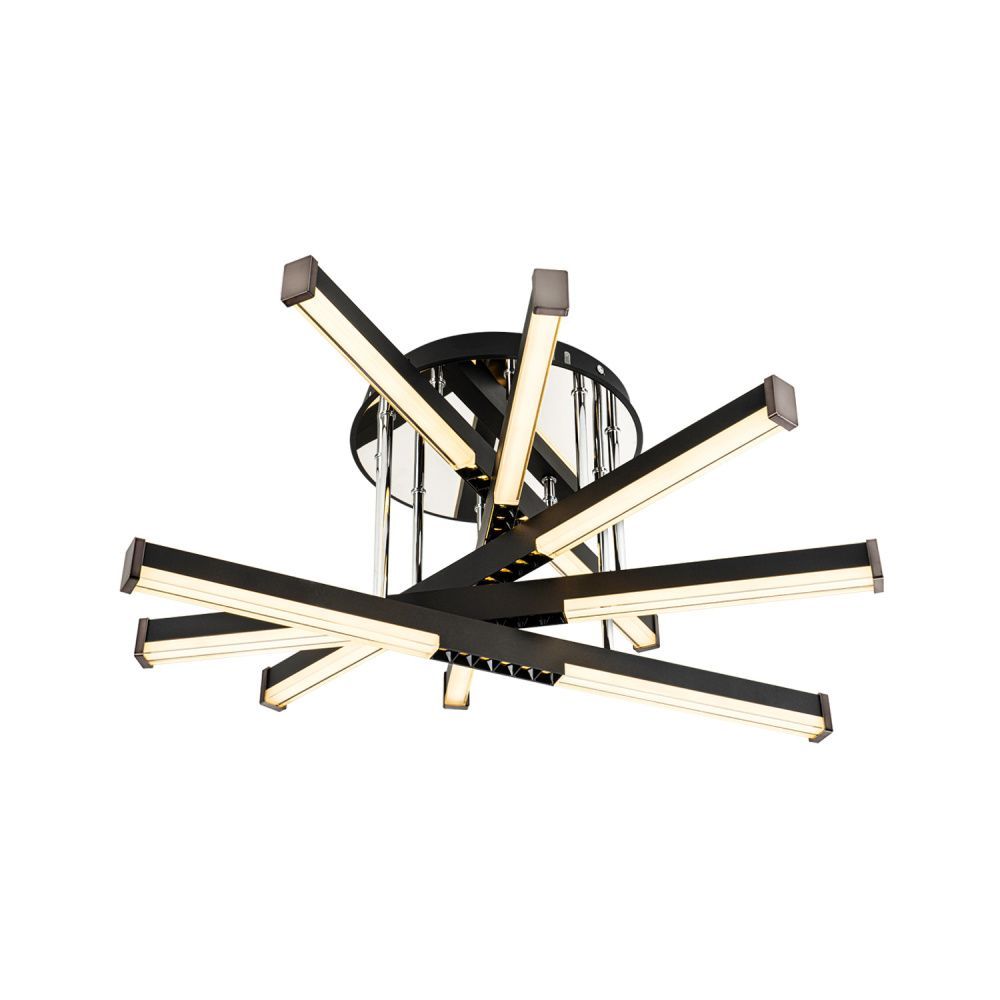 Светильник 60*60*30 см, LED*68W, 3000-6000K, Modelux  MDL.9371.600CL BK, Чёрный, Хром