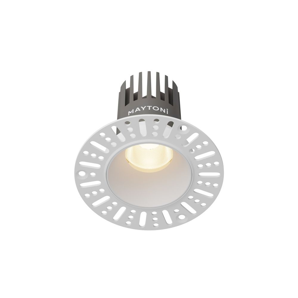 Встраиваемый светильник 9*8 см, вр 6 см, *LED*10W, 3000K, Maytoni Dip DL119-10W-3K-TRS-W, Белый