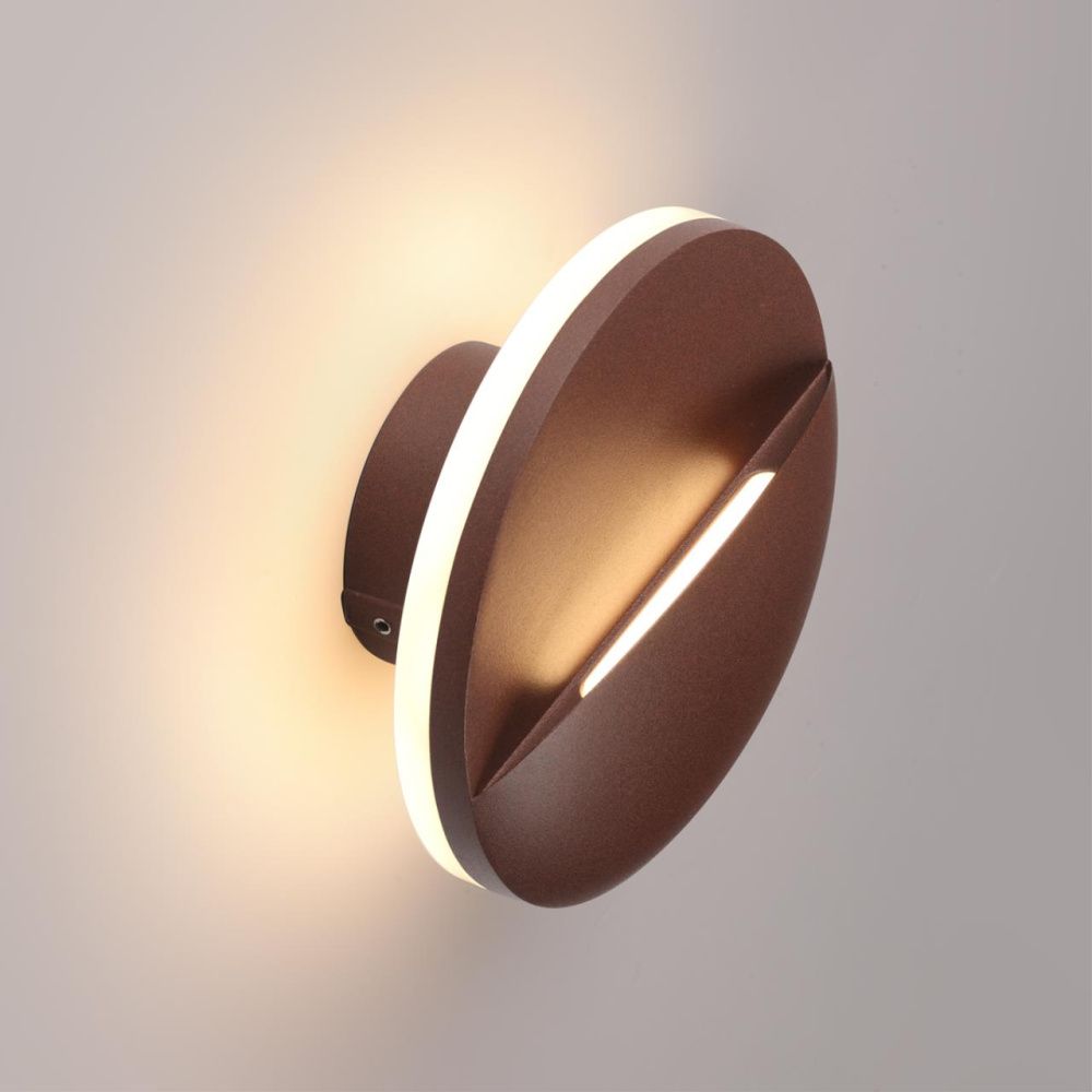 Светильник ландшафтный настенный светодиодный 15*7*15- см, *LED*10W, 3000K, Novotech Halo NOV359534, коричневый