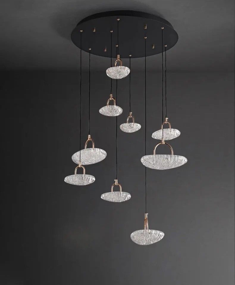 Люстра 2326-9, D600 / Н160 LED, 95W, 3000/4000/6000K, Alva Donna, Чёрный матовый