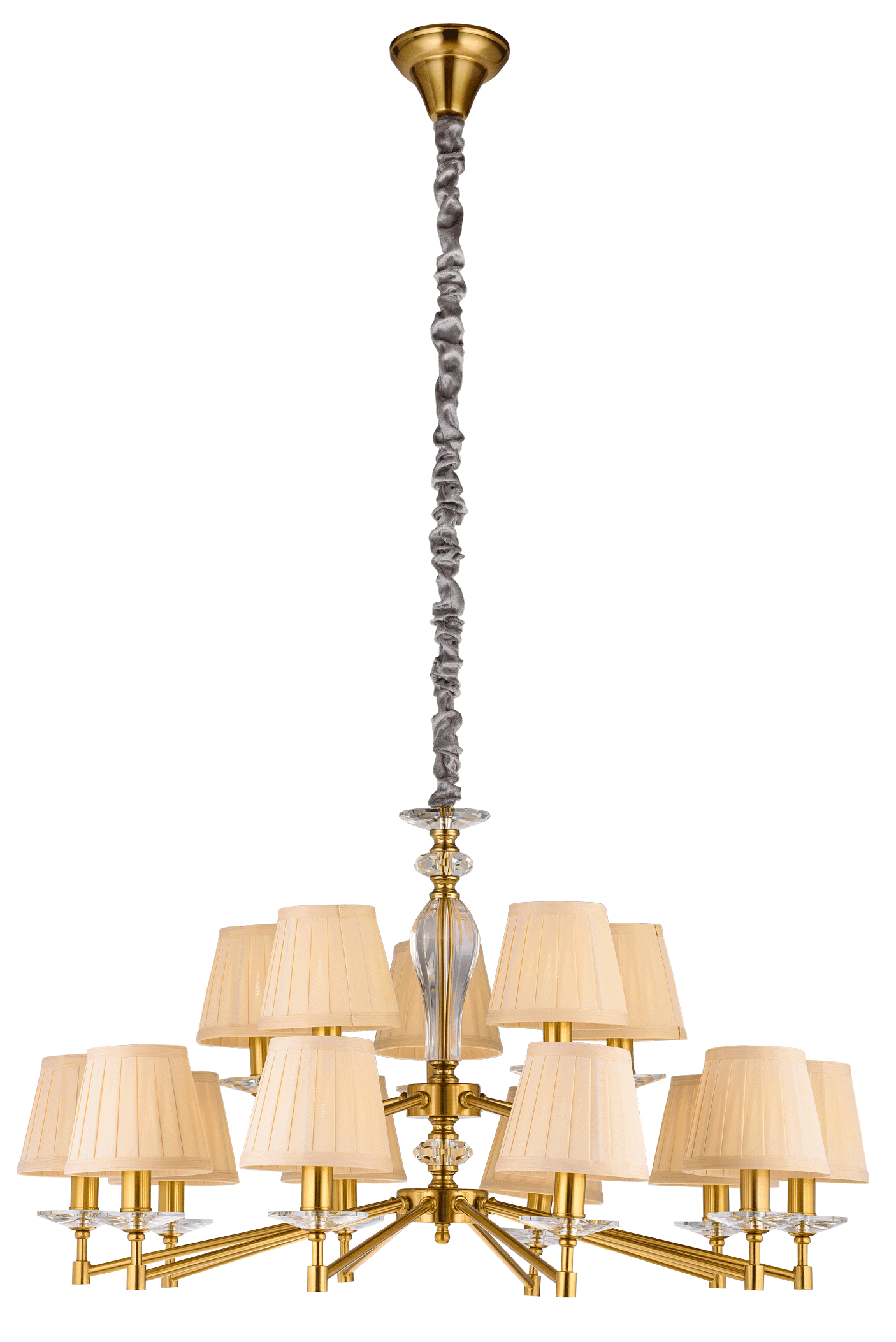 Люстра 920*500-1500, 15*E14, 40W NewRgy Модерн 8686/10+5LT BRAS, Бронза