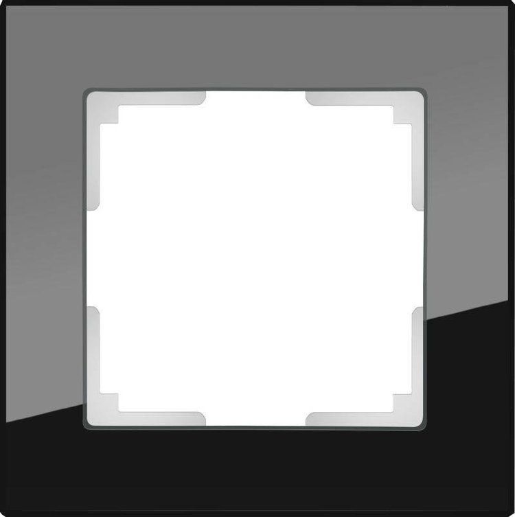 WL01-Frame-01 / Рамка на 1 пост (черный,стекло), 4690389063398