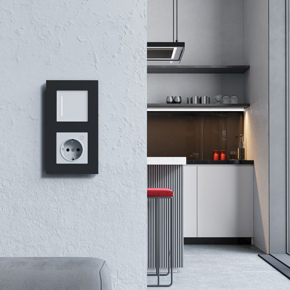 Рамка на 2 поста Werkel W0022908 Slab, черный матовый