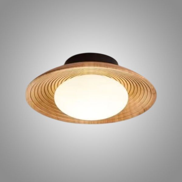 Потолочный светильник HUCHEN WOOD 28*28*20 см, 1*LED*5W, ImperiumLoft huchen01, Коричневый, Чёрный