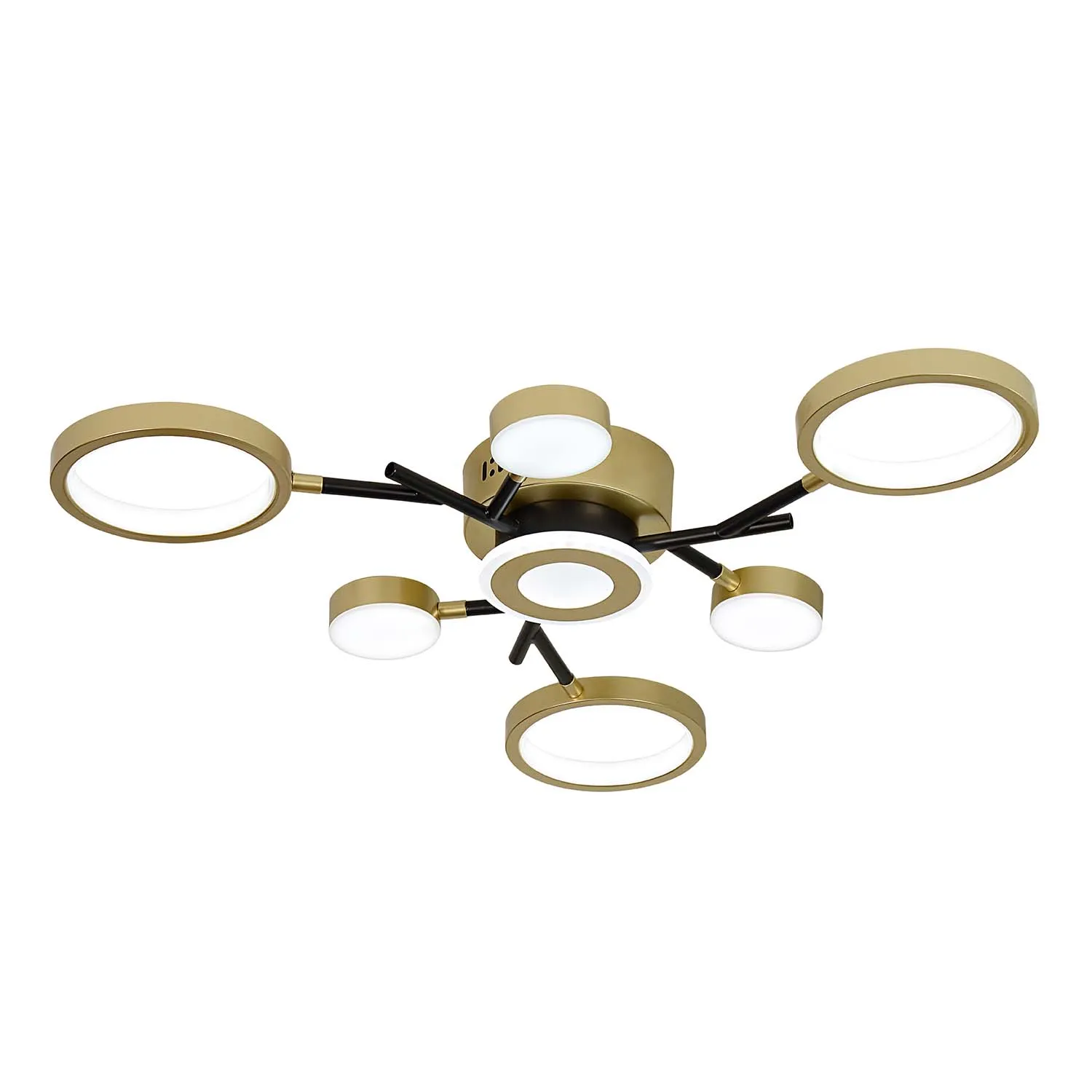 Потолочный светильник 72 см, 80W, 3500-6500K, Marketplace 4686-7C Hybrid, черный-золото