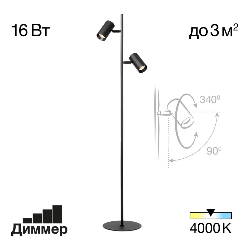 Торшер Citilux CL809011N Twin Черный 