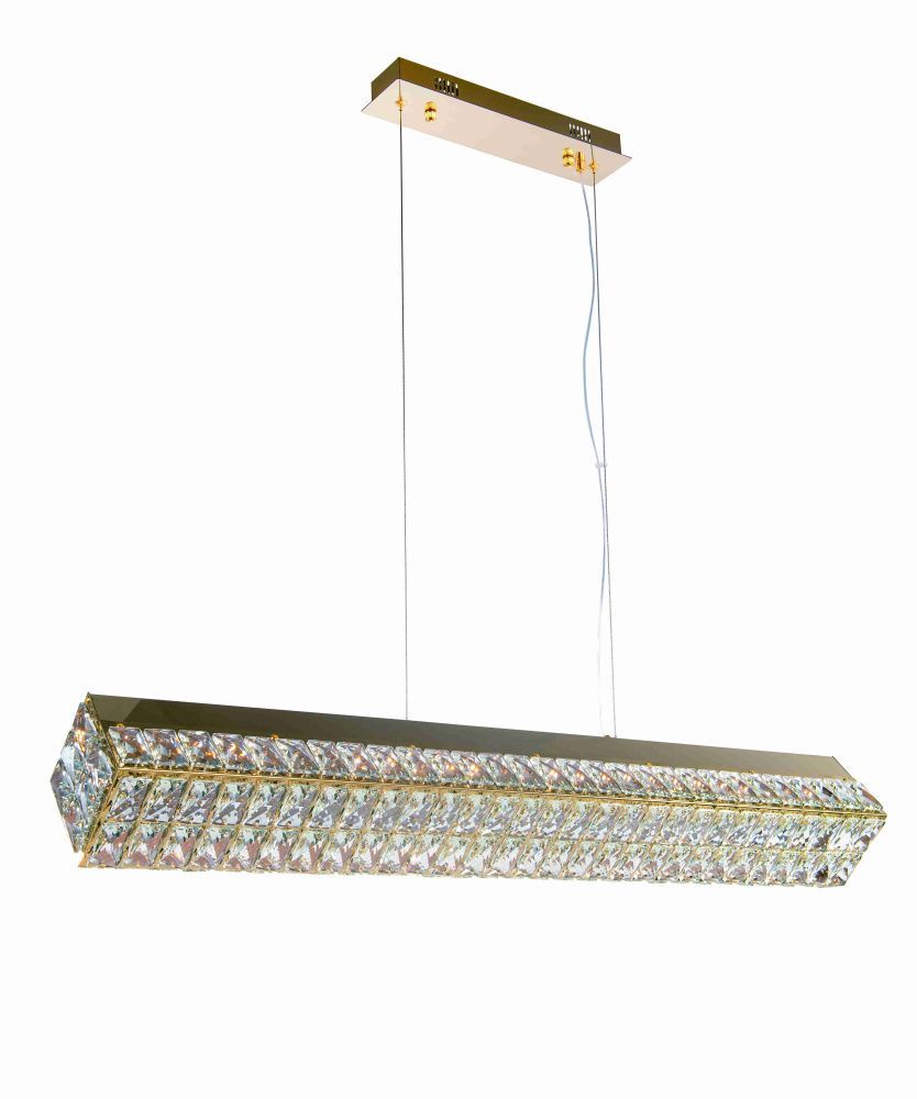 Люстра L1000 мм, Светодиодная лента 41W NewRgy GOLD+CLEAR (Золото + Прозрачный Хрусталь) 2809E/41W GOLD+CLEAR