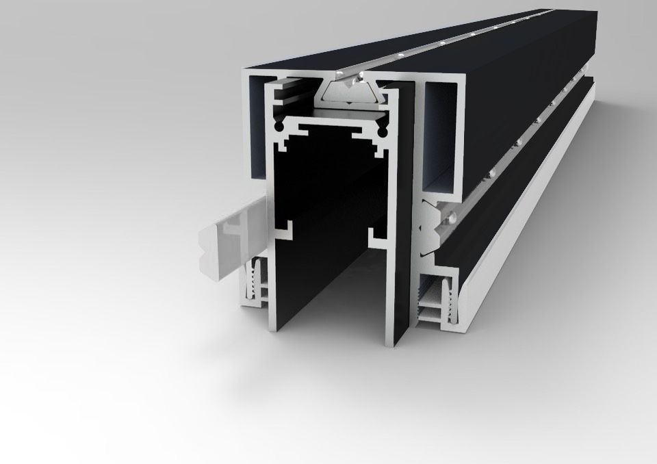 Профиль для SKYLINE 48 с демпф. системой в натяжной потолок (ПВХ+ТКАНЬ) ST-Luce Черный    ST003.429.02