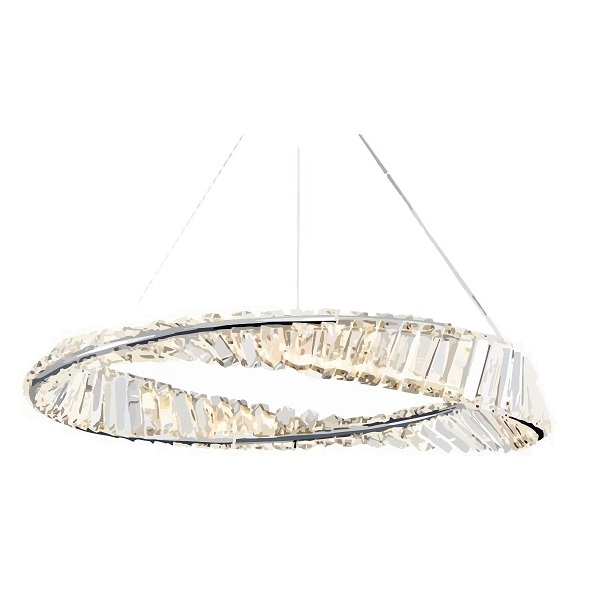 Светильник подвесной светодиодный ElegantLight DZN-8189 ХРОМ  D600/H1200/1/LED/35W/4000K DOMO 24-07