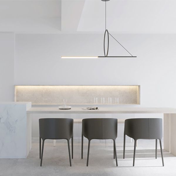 Подвесной светильник SUSPENSION CERCLE ET TRAIT – GRAPHITE SATINE L170 170*45*45 см, 1*LED*25W, 3000K, ImperiumLoft 40.1282-0, Чёрный