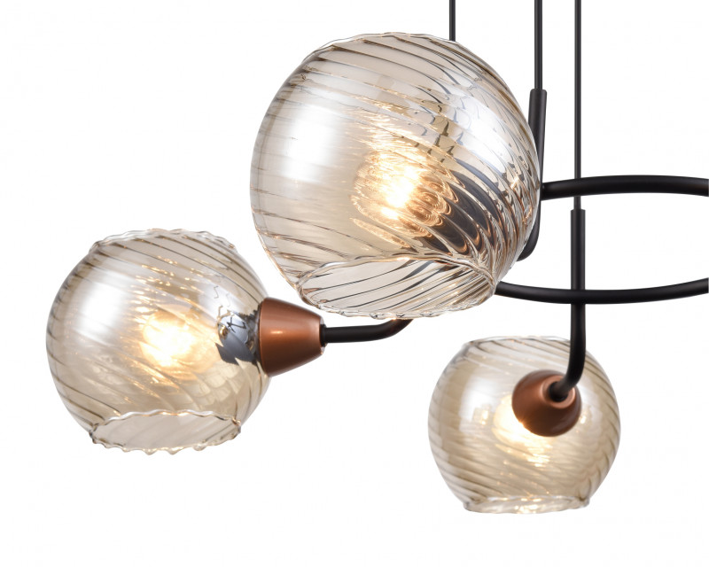 Подвесная люстра  67*95 см, 5*E14 черный, медь Vele Luce Imelda VL5832P05