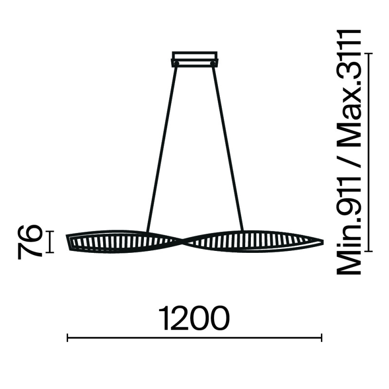 Подвесной светильник 120*8*311,1 см, LED, 36W, 3000К, Maytoni Krone P097PL-L36BS3K латунный
