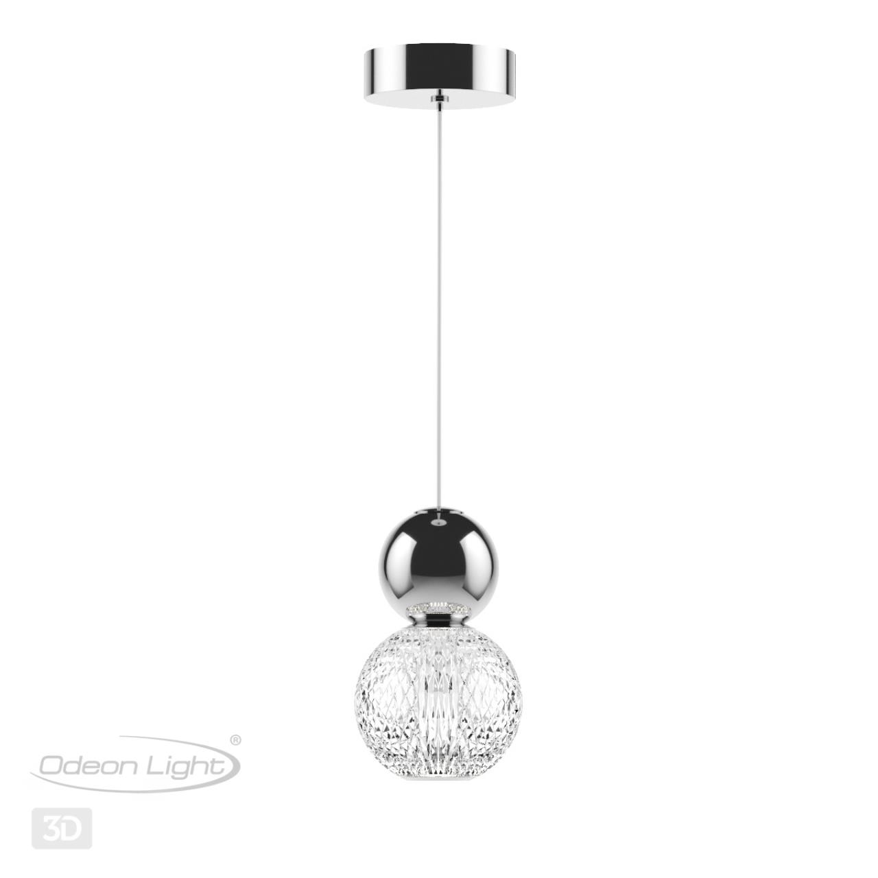 Светодиодный светильник 11 см, 7W, 4000K, Odeon Light CRYSTAL 5007/7L, хром