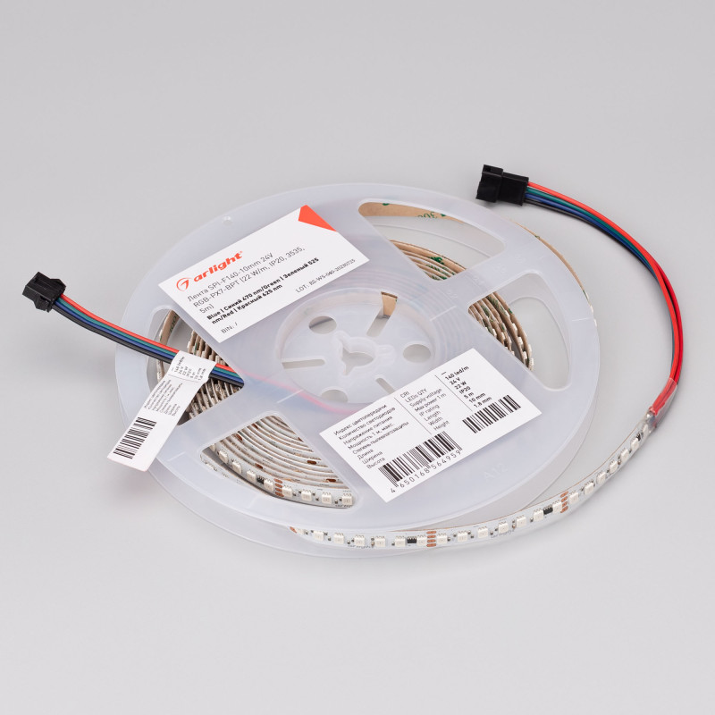 Лента SPI-F140-10mm 24V RGB-PX7-BPT (22 W/m, IP20, 3535, 5m) (Arlight, бегущий огонь) 043132. Цена указана за 5 метров. Продается кратно 5 метрам.