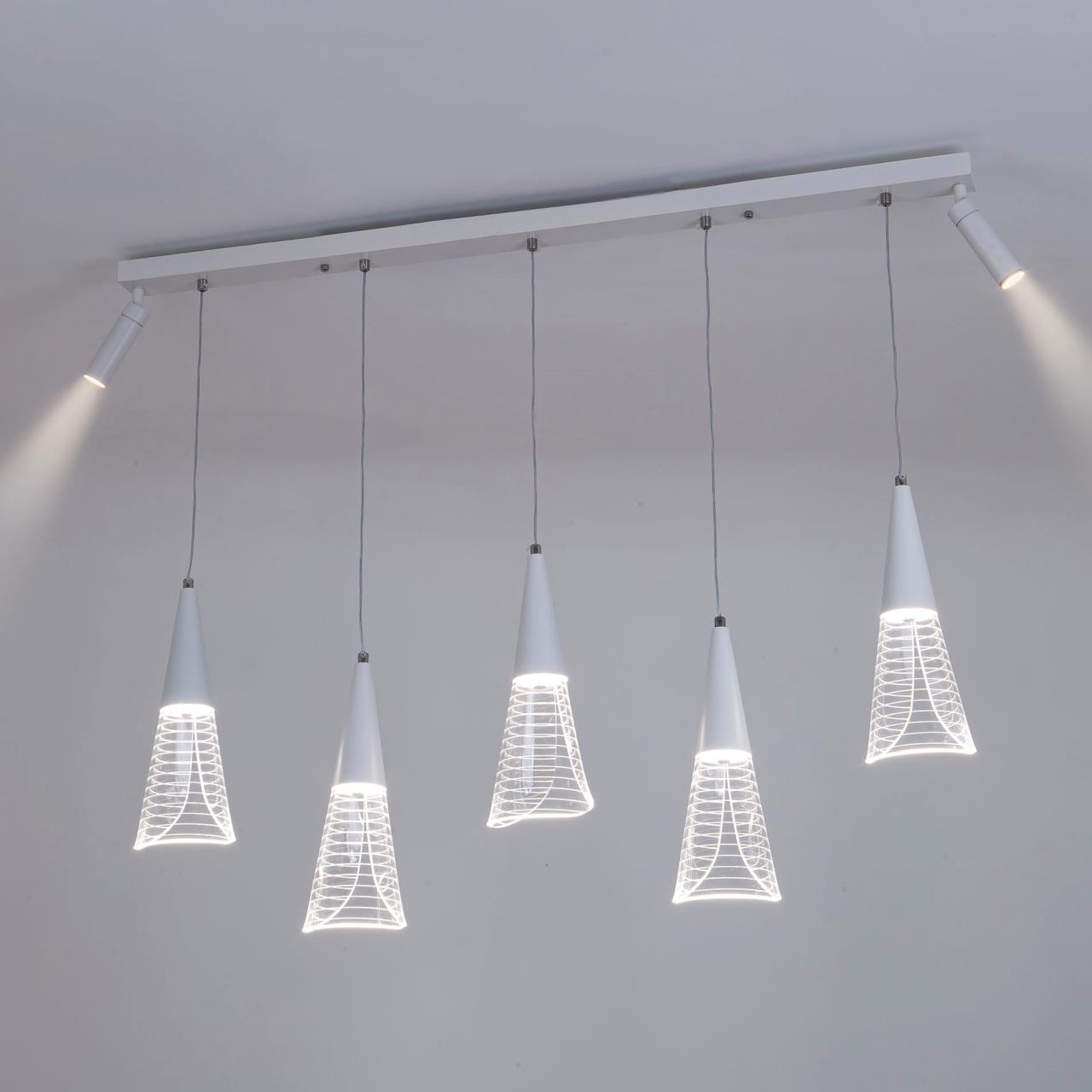 Подвесной светильник 99*20*85 см, LED 30W, 3000 / 6000K, Белый LED4U L7105-7 WТ