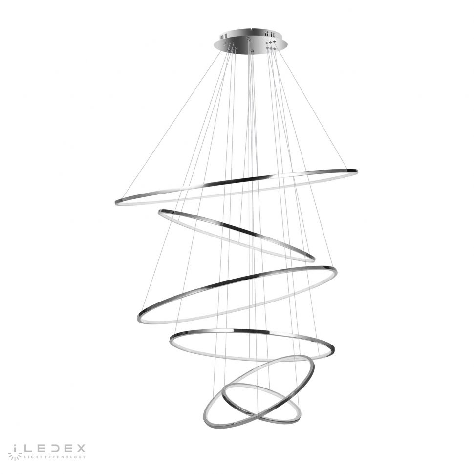 Подвесной светильник 120-300 см, LED*245W, 4000K, iLedex Axis XT04-D1200 CR, Хром