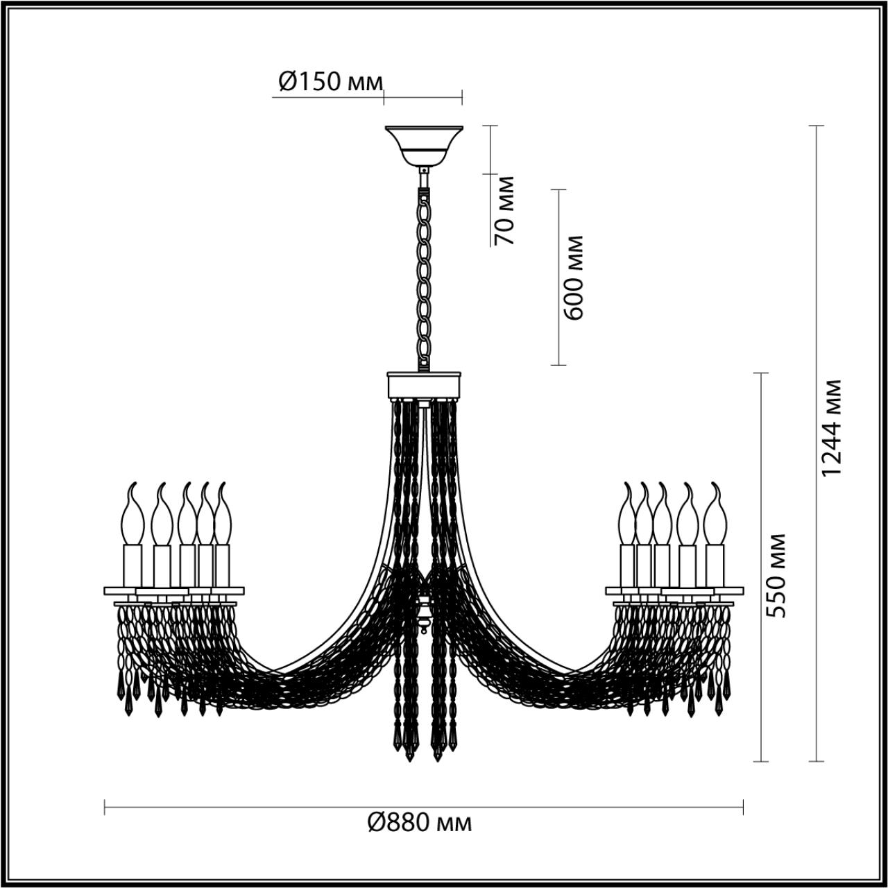 Люстра 88*88*124,4 см, 10 E14*40W, Odeon Light Capel, золотой 5063/10