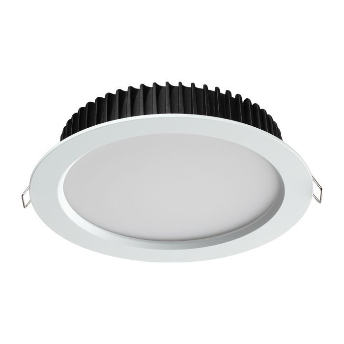 Встраиваемый светильник 17 см, 20W, 3000К, Novotech Drum 358304, белый