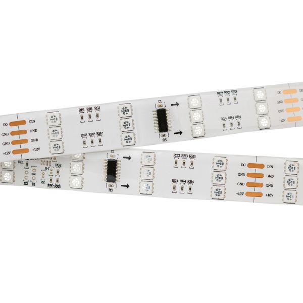 Лента SPI-5000SE 12V RGB (5060, 480 LED x3,1812) (Arlight, Закрытый, IP65), цена за метр