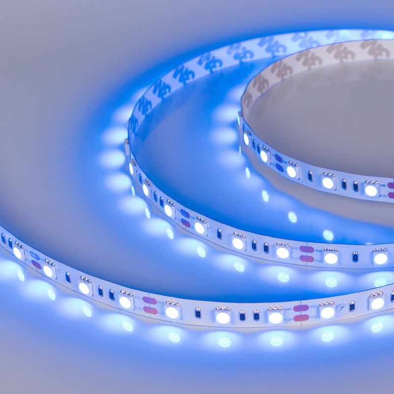 Лента RT 2-5000 12V Blue 2x (5060, 300 LED, LUX) (Arlight, 14.4 Вт/м, IP20) 012336. Цена указана за 5 метров. Продается кратно 5 метрам.