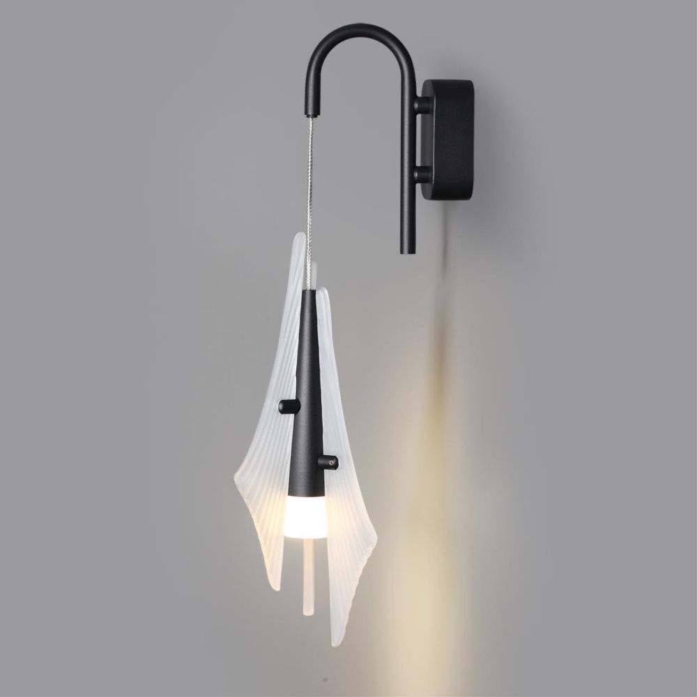 Бра 17,5*12,5*26,6-45 см, 1*LED*6W, 3000K, Odeon Light Afalina 5442/6WLA, черный