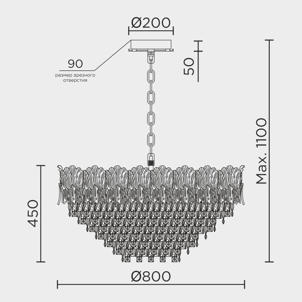 Подвесная люстра MODELUX ML.9507.800 GD