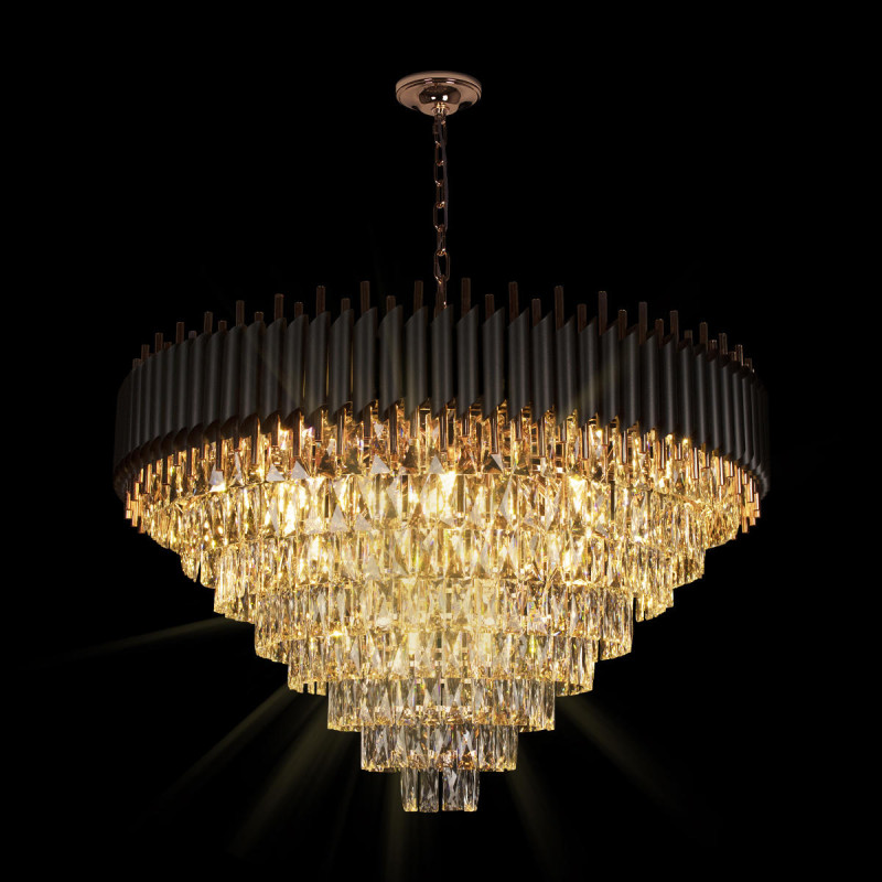 Подвесной светильник *100*87 см, 21*E14*40W, Loft It Eclair 10206/1000, Черный, медный, прозрачный