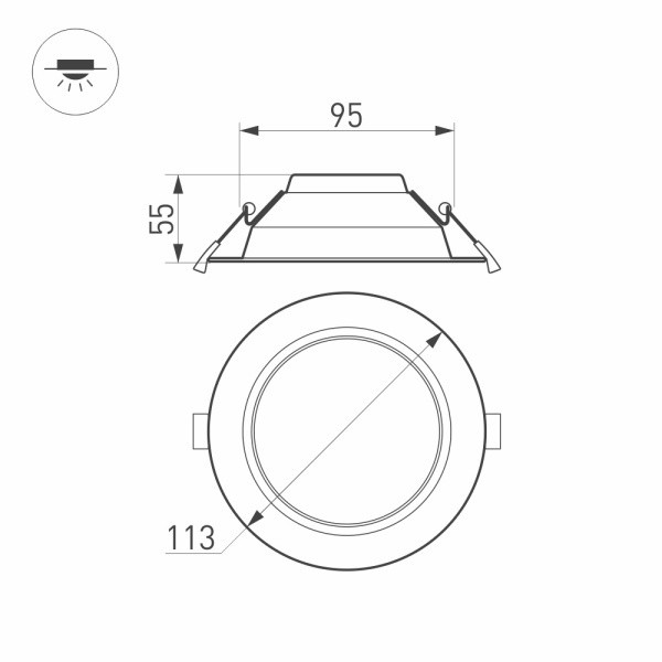 Светильник Downlight Arlight 023196(2) *11,3*5,5 см, 10W, белый (холодный)K,