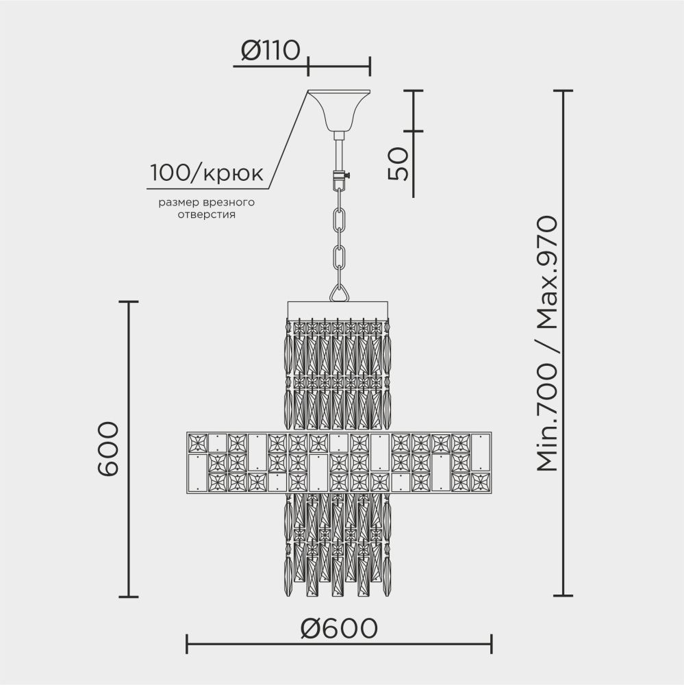 Подвесная люстра 60*70/150 см, LED 78W 3000-5500K MODELUX premium ML.6987.600P золото