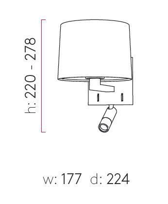 Настенный светодиодный светильник без плафона Astro 7465 Azumi LED Reader, матовый никель