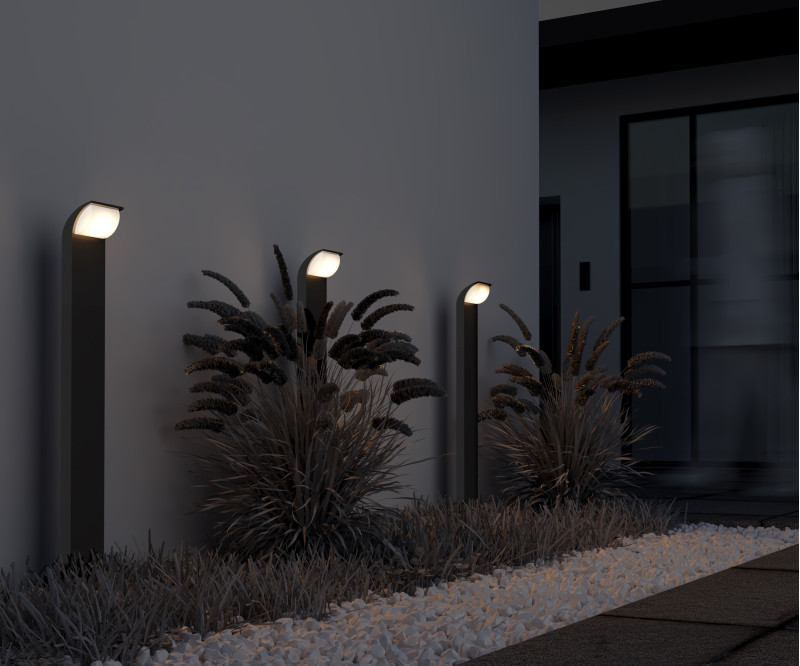 Садово-парковый светильник 15*11*80 см, LED, 7W, 3000К, Maytoni Stock O446FL-L7GF3K серый