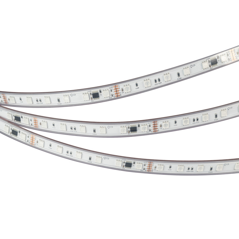 Лента герметичная DMX-PS-B60-12mm 24V RGB-PX6 (14 W/m, IP67, 5060, 5m), Arlight 039182. Цена указана за 5 метров. Продается кратно 5 метрам.