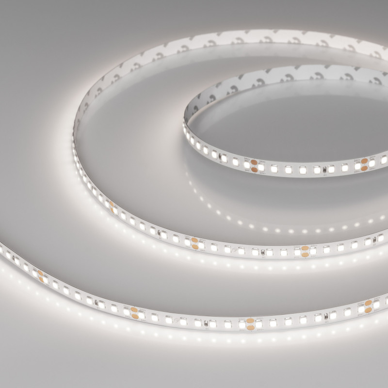 Лента RT-A160-8mm 24V Day5000 (12 W/m, IP20, 2835, 5m) (Arlight, высок.эфф.150 лм/Вт) 024536(2). Цена указана за 5 метров. Продается кратно 5 метрам.