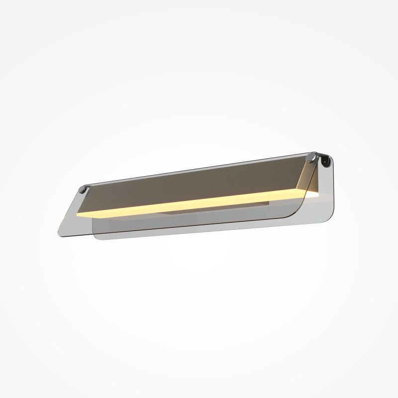 Бра 11*43*8,2 см, LED 10W 3000K Maytoni Modern Flat MOD296WL-L10BS3K черный и латунь